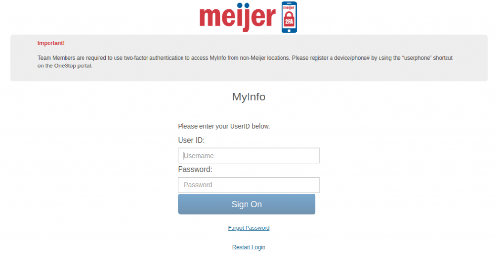 MyInfo Sign In