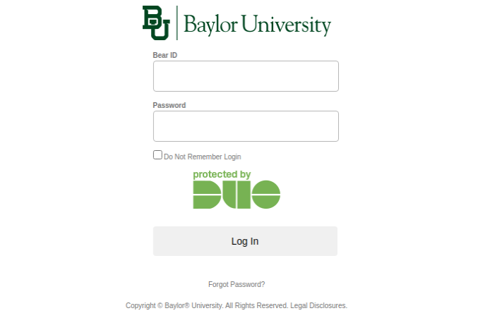 Baylor University Login